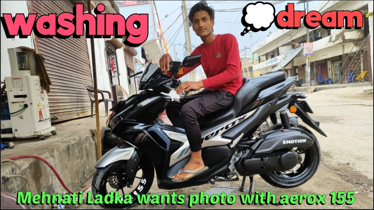 Aerox washing after long ride. boy wamy a photo with our emotion ️‍🔥