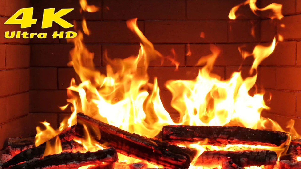 🔥 4K Fireplace for an outdoor camping atmosphere. Cozy bedroom ambience with fireplace and candles