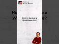 How to backup a WordPress website #shorts #youtubeshorts #wordpress #viral