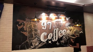 Vẽ tranh tường Trang Trí Quán Cafe 97 Hào Nam - Hà Nội