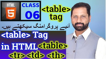 Table Tag in HTML5 by Abid Farooq Bhutta in hindi | HTML Table Tag | HTML TR & TD tags with Examples
