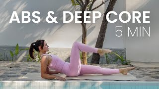 5MIN abs & deep core workout (at home pilates)