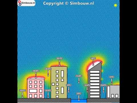 Simulation heat island effect or urban heat island effect simulation