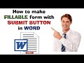 Add submit button in Word | How to make fillable form in Word? | Education & Entertainment