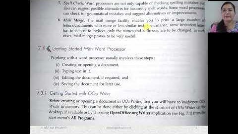 CBSE CA(Computer Application) Class-9 Ch-7 OpenOffice.org Writer - I Part-1
