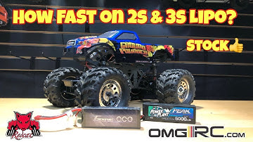 2s Lipo VS 3s Lipo Speed Test I Redcat Racing Ground Pounder RC Monster Truck 1/10th Scale OMGRC