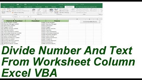 Worksheet  Divde Text And Number Excel VBA