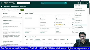 Amazon Seller Account Settings Dashboard – Full Overview | 2025 Practical Guide by Amageos Digital