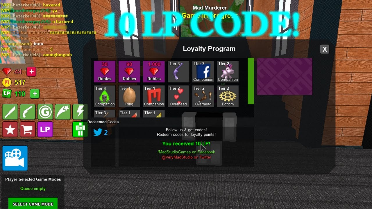 Expired 10 Lp Code Roblox Mad Games - 