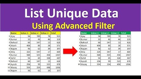 How to List Unique Values with Advanced Filter in Excel Explained