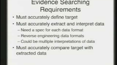 CERIAS Security: Categories of Digital Forensic Investigation Techniques 4/6