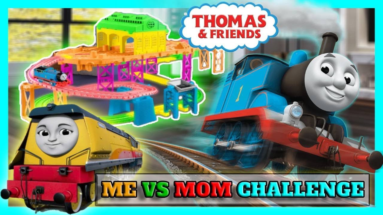 My Thomas Train Toy Challenge with Mom on a Trackmaster Hyper Glow Train Station 2021