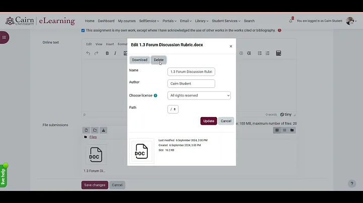 Uploading Multiple Files as Part of an Assignment in Moodle