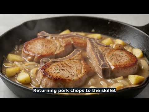 Pan-Seared Pork Chops with Apple-Onion Gravy recipe video thumbnail