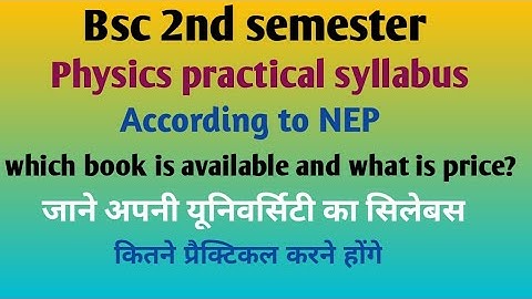 Bsc 2nd semester physics practical syllabus according to NEP