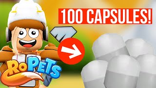 Hatching 100 SILVER CAPSULES in RoPets! (Roblox)