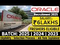 📢 Oracle Recruitment 2025 | 6 Lakh Salary | No Experience Needed!