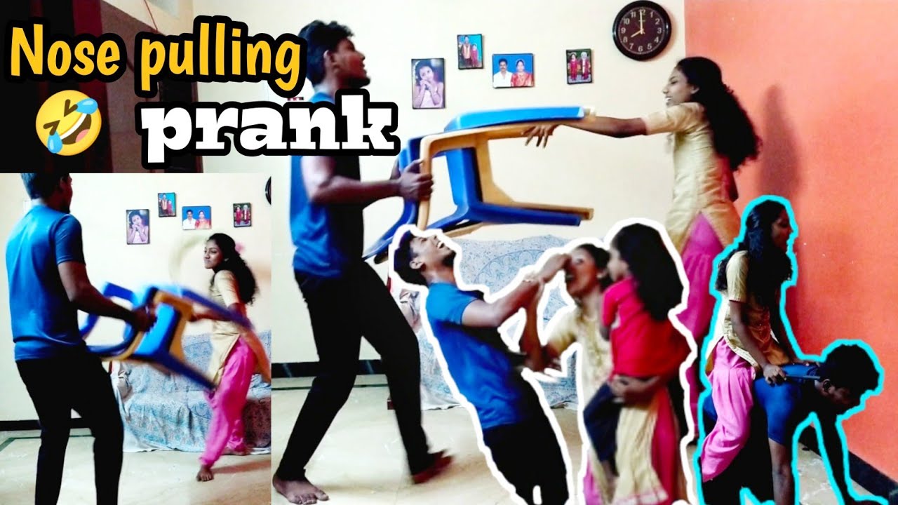 Nose pulling prank on my sister | funny prank video 🤣🤣 | tamil prank