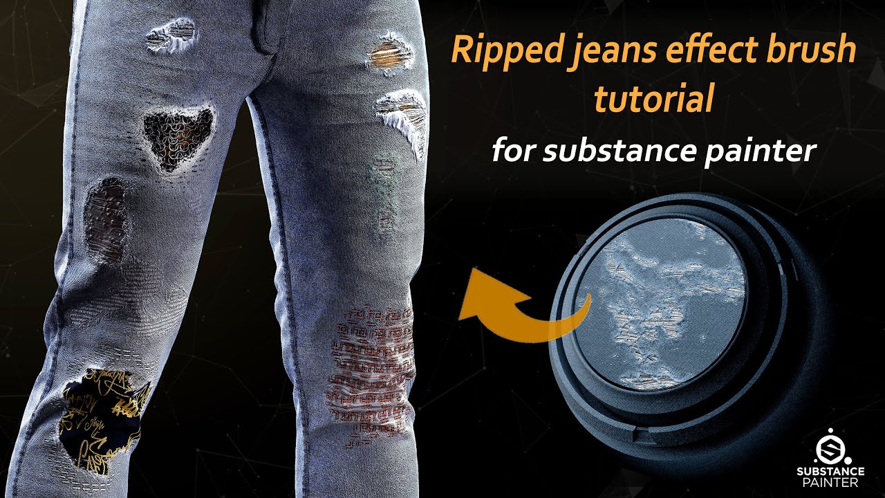 Substance 3D Painter tutorial how to make a ripped jean effect brush