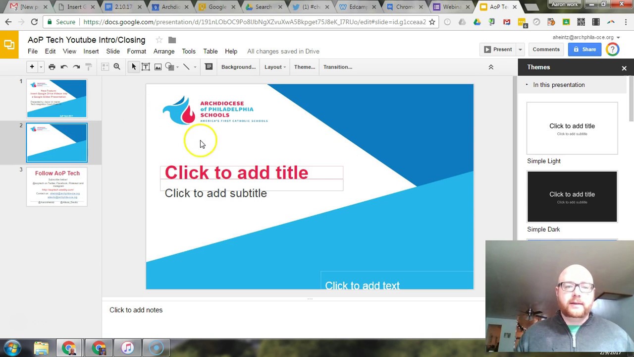 put video into google drive presentation