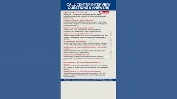 Call Center Interview Questions and Answers | Call Center Job Interview Questions and Answers