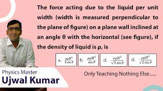 Find the force acting due to the liquid per unit width (width is measured perpendicular to the plane