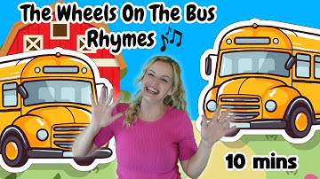 The Wheels on the Bus Go Round and Round Songs - Nursery Rhymes - Miss Katie - Baby Songs