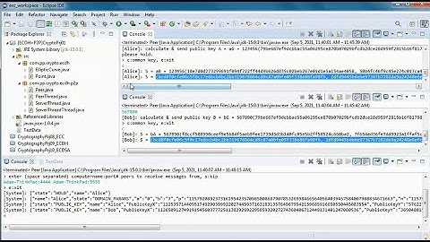 Elliptic Curve Diffie–Hellman key exchange (ECDH) + P2P + JAVA (public version)