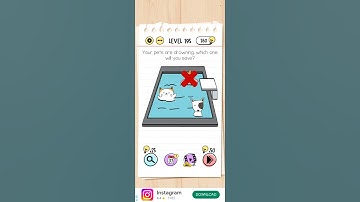 Level 195 of brain test // Your pets are drowing . which one Will you save  .. . .  . . .
