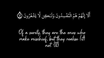 سورة البقرة مترجمة-الآيات(من ١٠ إلى ١٣)بصوت-سعد الغامدي-
