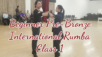Beginner Pre-Bronze International Rumba Class 1: Basic movement, Cuban rock, and under arm turns