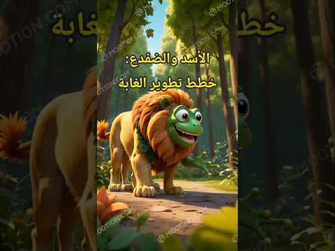 قصة الأسد والضفدع في الغابة مع الحيوانات قصص حكم عبرة