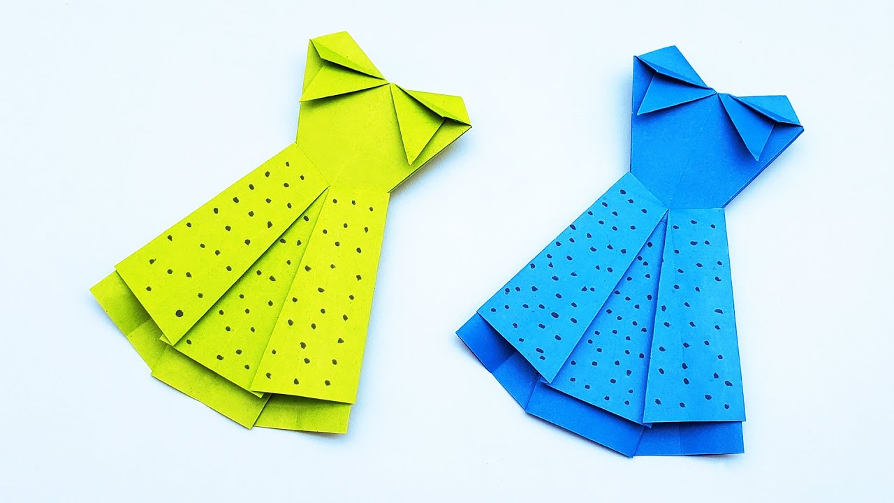 How To Make a Pretty Origami Paper Dress Making Tutorial | Handmade ...