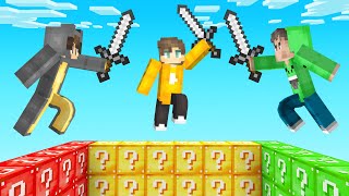 Minecraft LUCKY BLOCK WALL BATTLE (1v1v1)