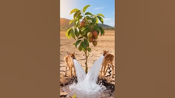 The deer saved the litchi tree from drying up by seeing water 😭 #ai #tree #save #plants #water