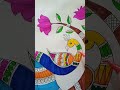 Peacock painting easy steps for madhubani painting 🎨 #viralvideo
