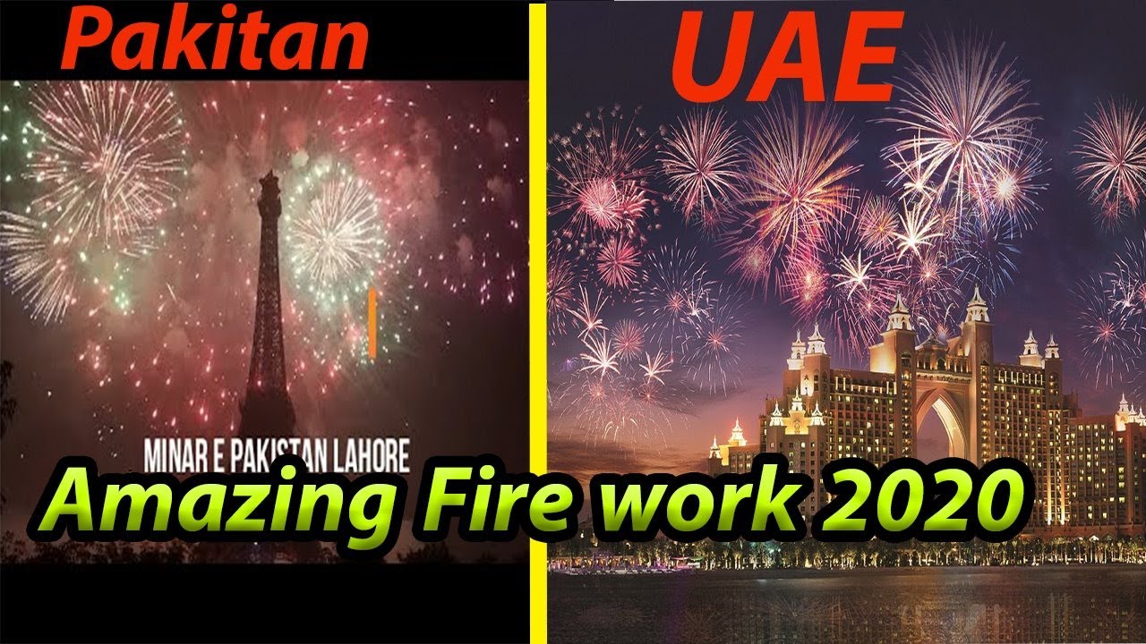 New Year's Eve 2020 celebration and fireworks from dubai and pakistan