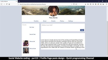 Social Website from scratch - Part 13 - Profile Page posts | PHP | HTML | CSS | MYSQL Database