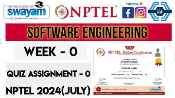 Software Engineering - NPTEL 2024 (July) || WEEK 0 QUIZ ASSIGNMENT SOLUTION ||