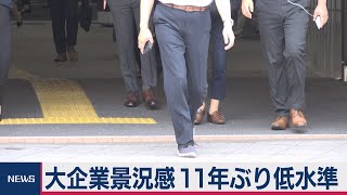 大企業景況感11年ぶり悪化