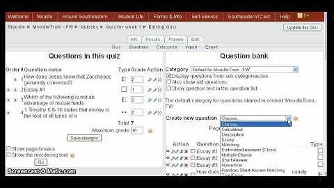 MT006 - Add Questions To Quiz - Moodle V1