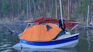 Scamp 12  sailboat sails to Wild Horse Island, Montana