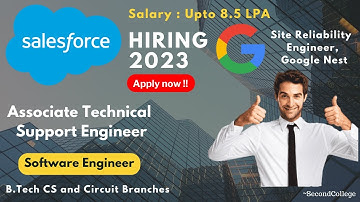 Salesforce Hiring 2023 Batch |  8.5 Lakh upto| Salesforce Off Campus Drive for 2023 | Google Hiring
