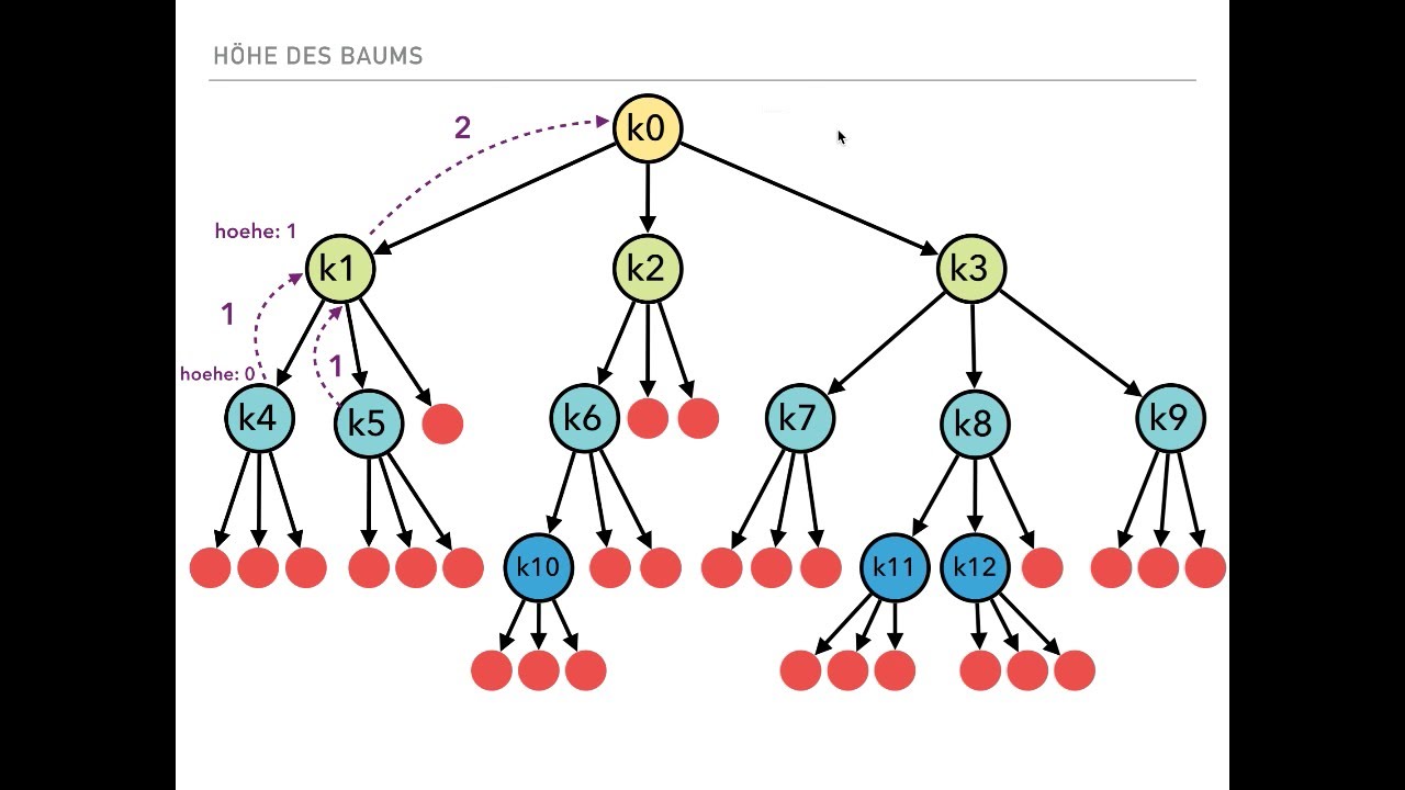 Informatik 11 - Höhe einer Baumstruktur rekursiv berechnen - YouTube