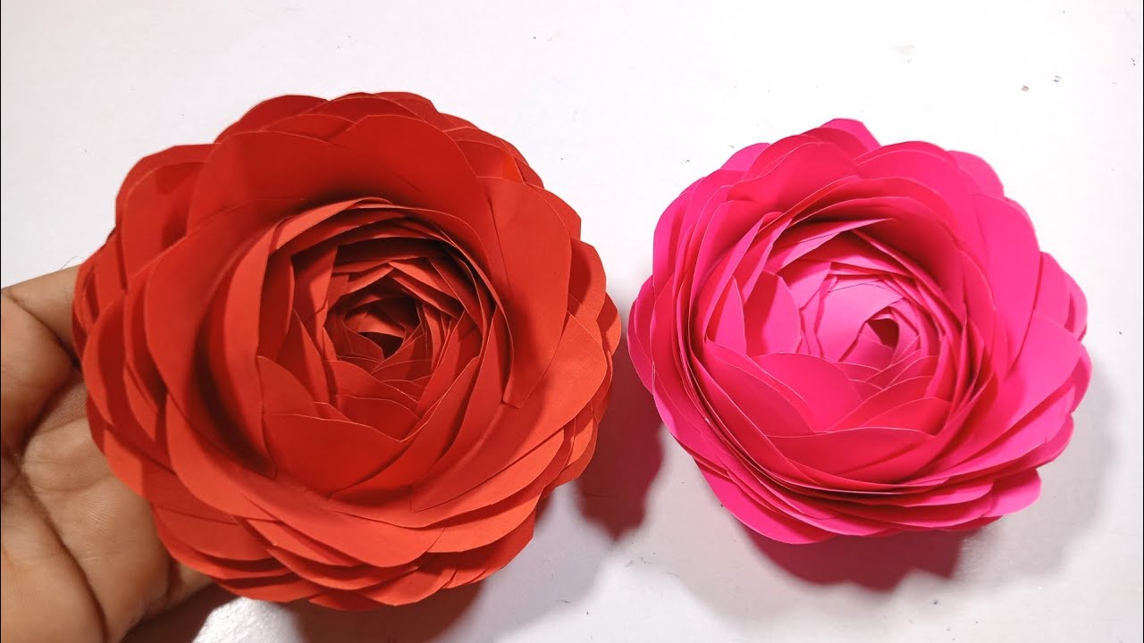 DIY Paper Rose Flower | Paper Flower Making Step By Step | How To Make Paper Rose Flower