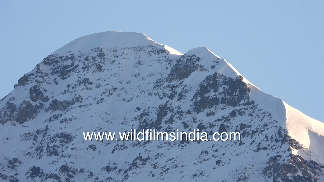 Summit ridge of White Peak, Bandarpunch, on a clear winter's day, as seen from Bamsaru Khal