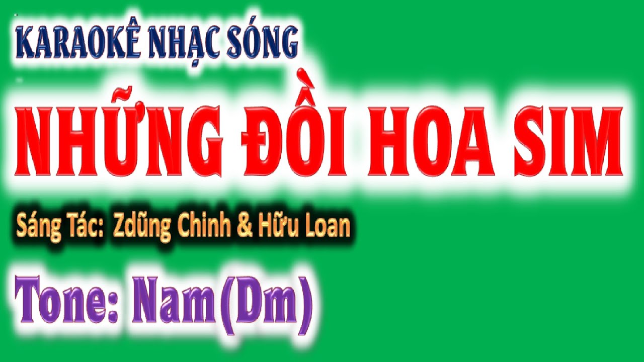 KARAOKE Những đồi hoa sim,  tone nam (Dm), phối mới 2026 - ghita Hoàng Chung