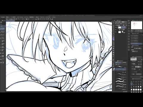 【メイキング動画】「デスデウス～ヒーロー・オブ・ザ・デッド」キービジュアル線画01
