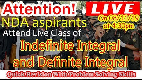indefinite integral and definite integral - live Class