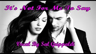 It&#39;s not for me to say By Sal Grippaldi